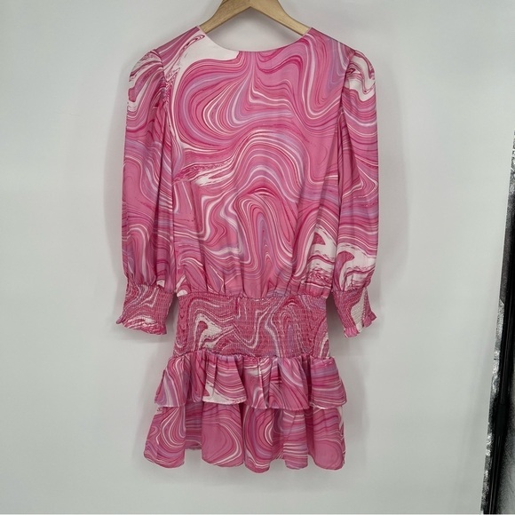 Amanda Uprichard Arber Dress in Pink Swirl - Picture 12 of 15